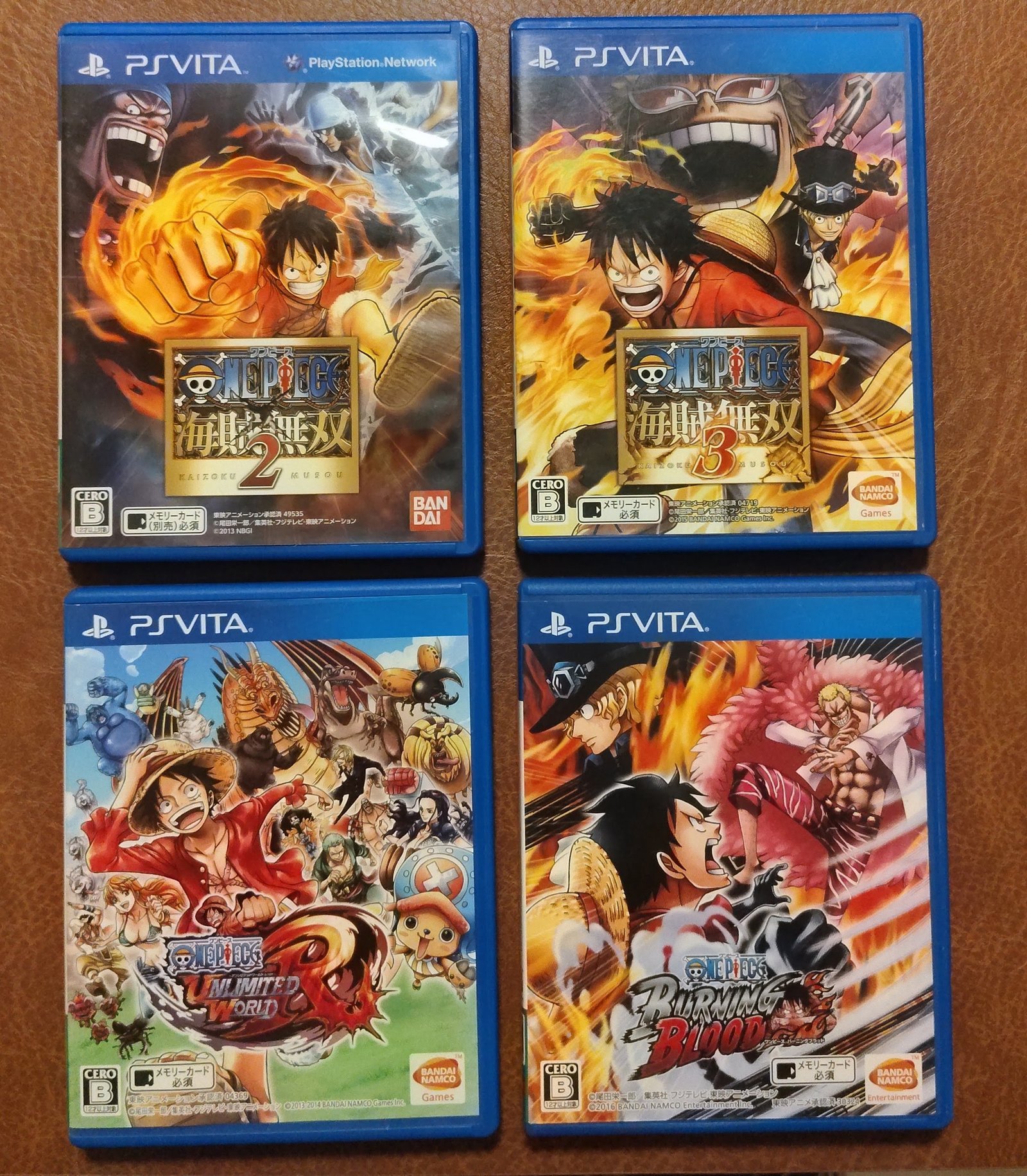 Lote 4 Jogos One Piece PS Vita Mídia Física Japonesa CIB