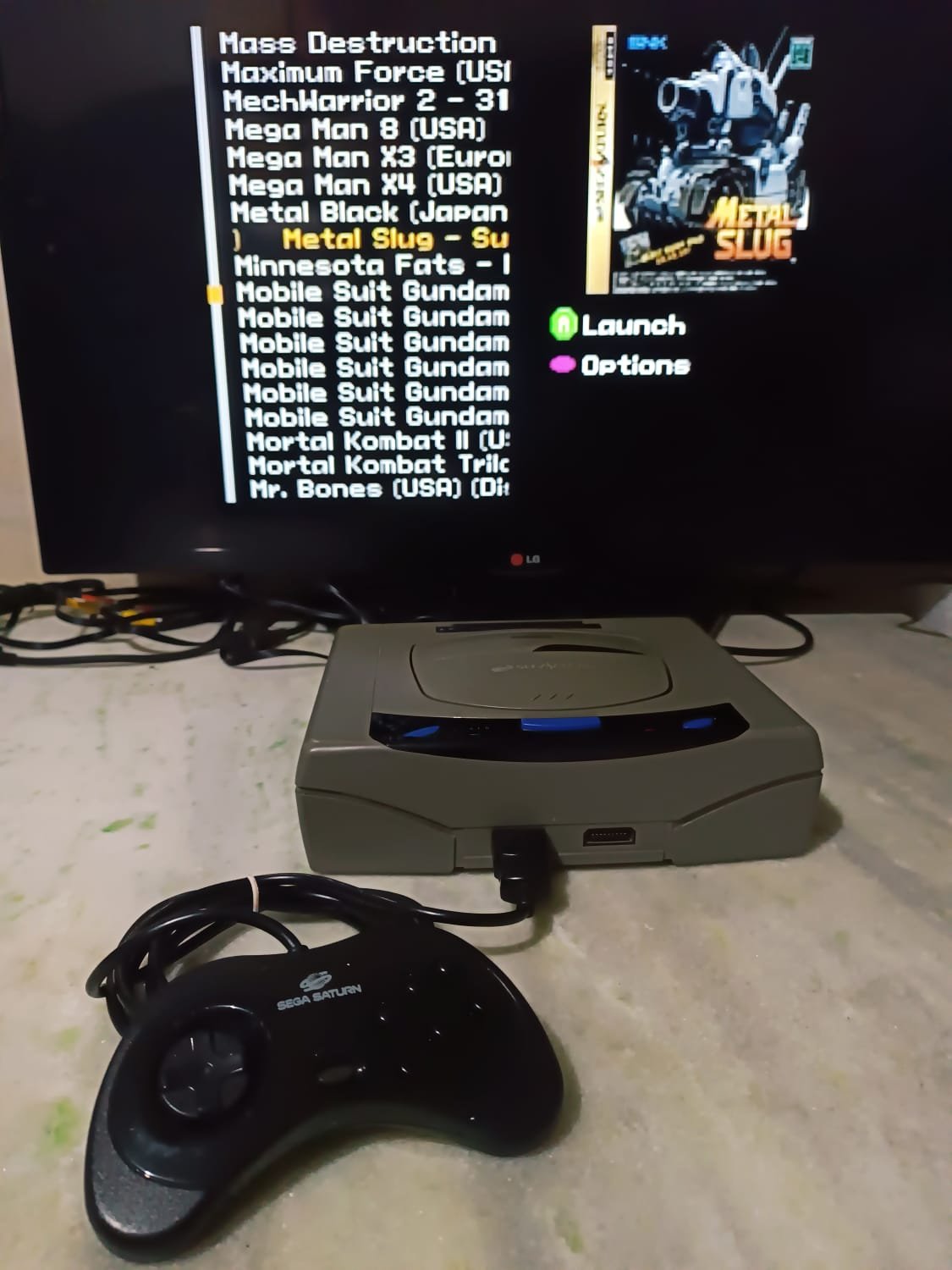 Sega Saturn Cinza c/ Placa Fenrir do Francês e SD256gb com 378 jogos