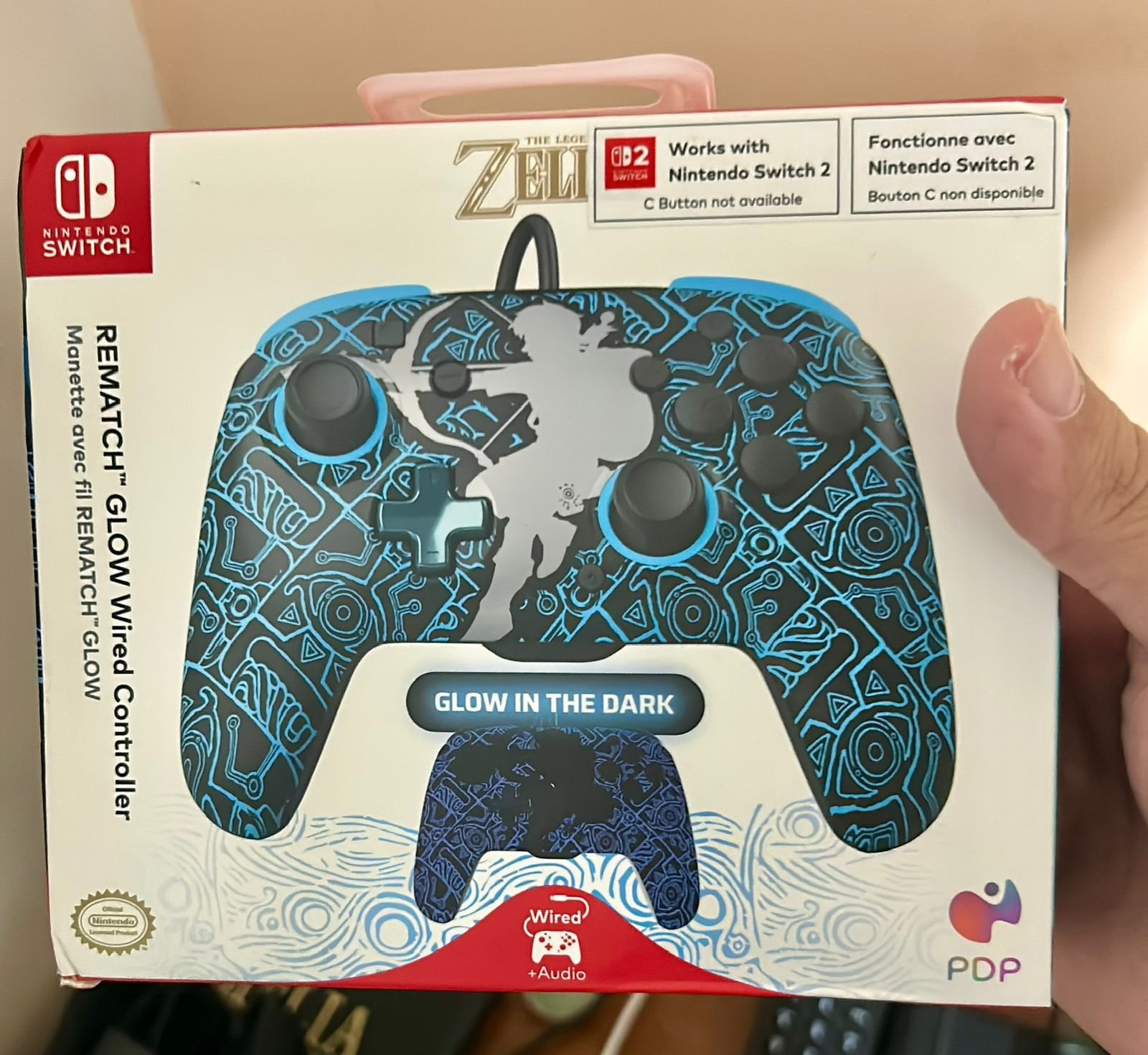 Controle com fio PDP Remacth Glow ZELDA Nintendo Switch 1 e 2