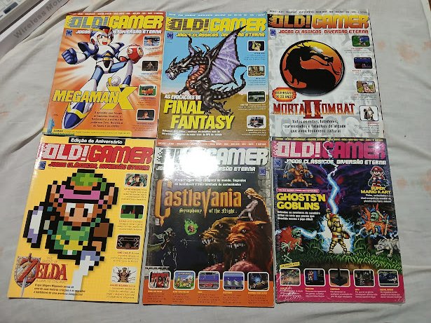 Coleção com 6 Edições da Revista Old Games em Estado de Novas